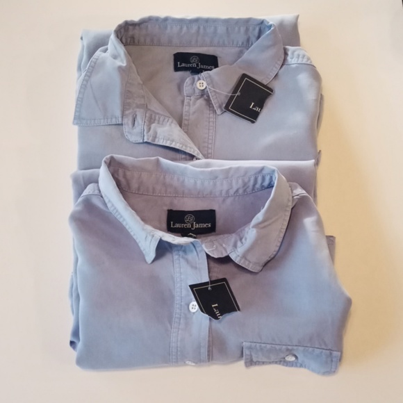 NWT Lauren James- Sky Blue Long Sleave Shirt - Picture 8 of 8